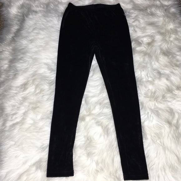 Gold Metal Fashion Velour Leggings Black - Picture 3 of 11